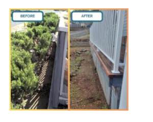 Before-and-after view under deck.